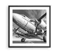 Affiche Poster 50x50cm Tableaux Image Photo Avion Rétro Aéronefs Wall Art