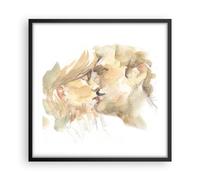 Affiche Poster 50x50cm Tableaux Image Photo Baiser Couple Amour Wall Art
