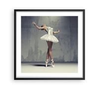 Affiche Poster 50x50cm Tableaux Image Photo Ballerine Blanc Mur Wall Art
