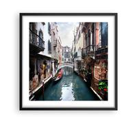 Affiche Poster 50x50cm Tableaux Image Photo Bateau pont tourisme Venise Wall Art