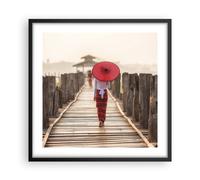 Affiche Poster 50x50cm Tableaux Image Photo Birmanie Parapluie Pont Wall Art