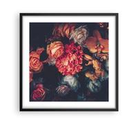 Affiche Poster 50x50cm Tableaux Image Photo Bouquet Fleurs Roses Wall Art
