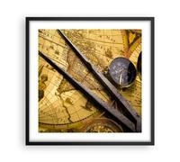 Affiche Poster 50x50cm Tableaux Image Photo Boussole aventure voyage Wall Art