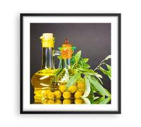 Affiche Poster 50x50cm Tableaux Image Photo Bouteille pot olive huile Wall Art