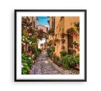 Affiche Poster 50x50cm Tableaux Image Photo Chemin fleurs maison cour Wall Art
