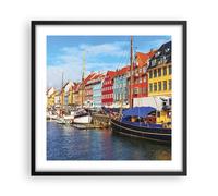 Affiche Poster 50x50cm Tableaux Image Photo Copenhague Nahavn Navires Wall Art