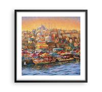 Affiche Poster 50x50cm Tableaux Image Photo Couleurs Ville Turquie Wall Art
