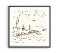 Affiche Poster 50x50cm Tableaux Image Photo Croquis Côte Lanterne Wall Art