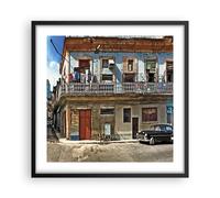 Affiche Poster 50x50cm Tableaux Image Photo Cuba La Havane Balcon Wall Art