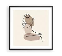 Affiche Poster 50x50cm Tableaux Image Photo Dessin Single-Line Femme Wall Art