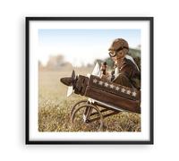 Affiche Poster 50x50cm Tableaux Image Photo Enfance Avion Jouet Wall Art