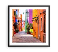 Affiche Poster 50x50cm Tableaux Image Photo été rue maison Wall Art Decoration