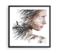 Affiche Poster 50x50cm Tableaux Image Photo Femme Double Exposition Wall Art