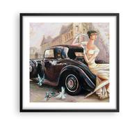 Affiche Poster 50x50cm Tableaux Image Photo femme rétro style Wall Art