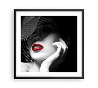 Affiche Poster 50x50cm Tableaux Image Photo femme visage lèvres Wall Art