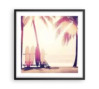 Affiche Poster 50x50cm Tableaux Image Photo Flare Plage Surf Wall Art
