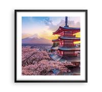 Affiche Poster 50x50cm Tableaux Image Photo Fuji Choreito Pagode Wall Art
