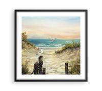 Affiche Poster 50x50cm Tableaux Image Photo Impressionnisme Mouettes Côte Art