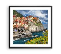 Affiche Poster 50x50cm Tableaux Image Photo Italie côte roche paysage Wall Art