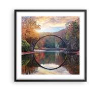 Affiche Poster 50x50cm Tableaux Image Photo Jardin Rhododendrons Pont Wall Art
