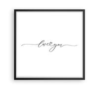 Affiche Poster 50x50cm Tableaux Image Photo Je t'aime manuscrit Wall Art