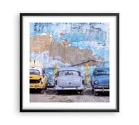 Affiche Poster 50x50cm Tableaux Image Photo La Havane Ancien Voitures Wall Art