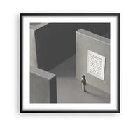 Affiche Poster 50x50cm Tableaux Image Photo Labyrinthe Gris Perdu Wall Art