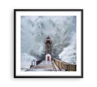 Affiche Poster 50x50cm Tableaux Image Photo Lanterne Mer Tempête Wall Art
