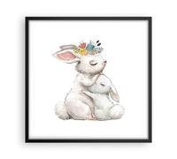 Affiche Poster 50x50cm Tableaux Image Photo Lapin Lièvre Enfants Wall Art