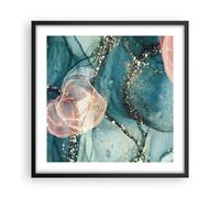 Affiche Poster 50x50cm Tableaux Image Photo Liquide Or Rose Wall Art Decoration