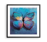 Affiche Poster 50x50cm Tableaux Image Photo Manuscrit Papillon Bleu Wall Art