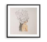 Affiche Poster 50x50cm Tableaux Image Photo Mode Femme Dessin Wall Art