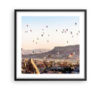Affiche Poster 50x50cm Tableaux Image Photo montagnes montgolfière vol Wall Art