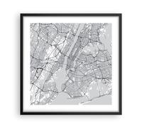 Affiche Poster 50x50cm Tableaux Image Photo New York Carte Wall Art Decoration