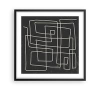 Affiche Poster 50x50cm Tableaux Image Photo Noir Et Blanc Labyrinthe Ligne Art