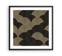 Affiche Poster 50x50cm Tableaux Image Photo Noir Et Or Cercles Graphiques Art