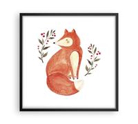 Affiche Poster 50x50cm Tableaux Image Photo Nov Illustration Renard Wall Art