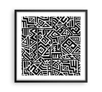 Affiche Poster 50x50cm Tableaux Image Photo Op Art. Noir Blanc Wall Art