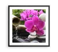 Affiche Poster 50x50cm Tableaux Image Photo Orchidée bambou décoration spa Art