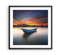 Affiche Poster 50x50cm Tableaux Image Photo Ouest Le Soleil Bateau Wall Art