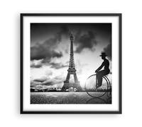 Affiche Poster 50x50cm Tableaux Image Photo Paris Gentleman Vélo Wall Art