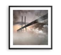 Affiche Poster 50x50cm Tableaux Image Photo pont brouillard eau Wall Art
