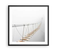 Affiche Poster 50x50cm Tableaux Image Photo Pont Suspendu Brouillard Wall Art