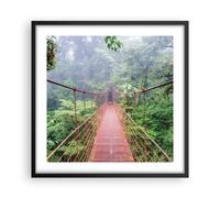 Affiche Poster 50x50cm Tableaux Image Photo Pont Suspendu Costa Rica Wall Art