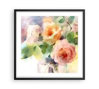 Affiche Poster 50x50cm Tableaux Image Photo rose fleur jardin Wall Art