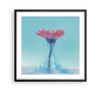 Affiche Poster 50x50cm Tableaux Image Photo Rose Marguerite Encre Wall Art