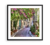 Affiche Poster 50x50cm Tableaux Image Photo Rue décoration fleurs Grèce Wall Art