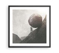 Affiche Poster 50x50cm Tableaux Image Photo Sisyphe Travail Pierre Wall Art