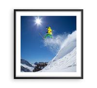 Affiche Poster 50x50cm Tableaux Image Photo Ski hiver neige montagne Wall Art