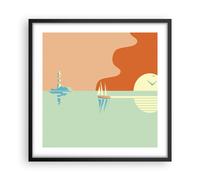 Affiche Poster 50x50cm Tableaux Image Photo Soleil Voilier Lanterne Wall Art